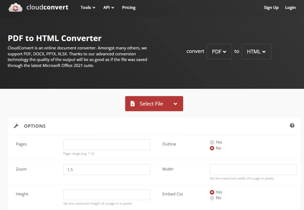 CloudConvert在线PDF转换工具