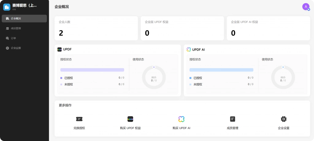 UPDF企业版管理后台