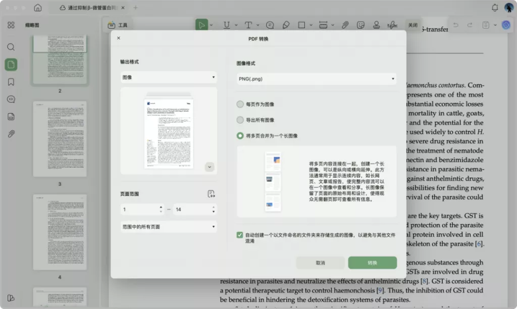 转换格式功能