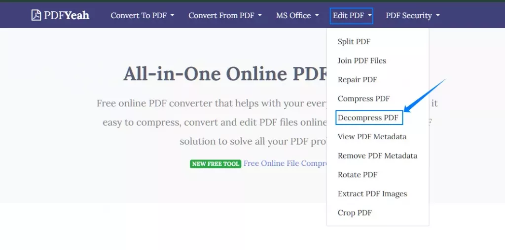 使用 PDFYeah 解压 PDF