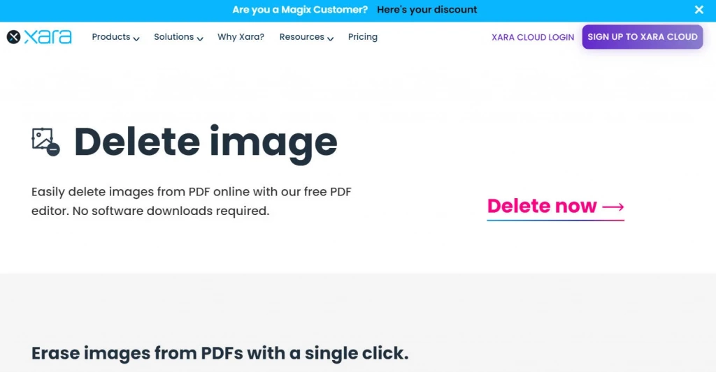 用 Xara 在线删 PDF 图片